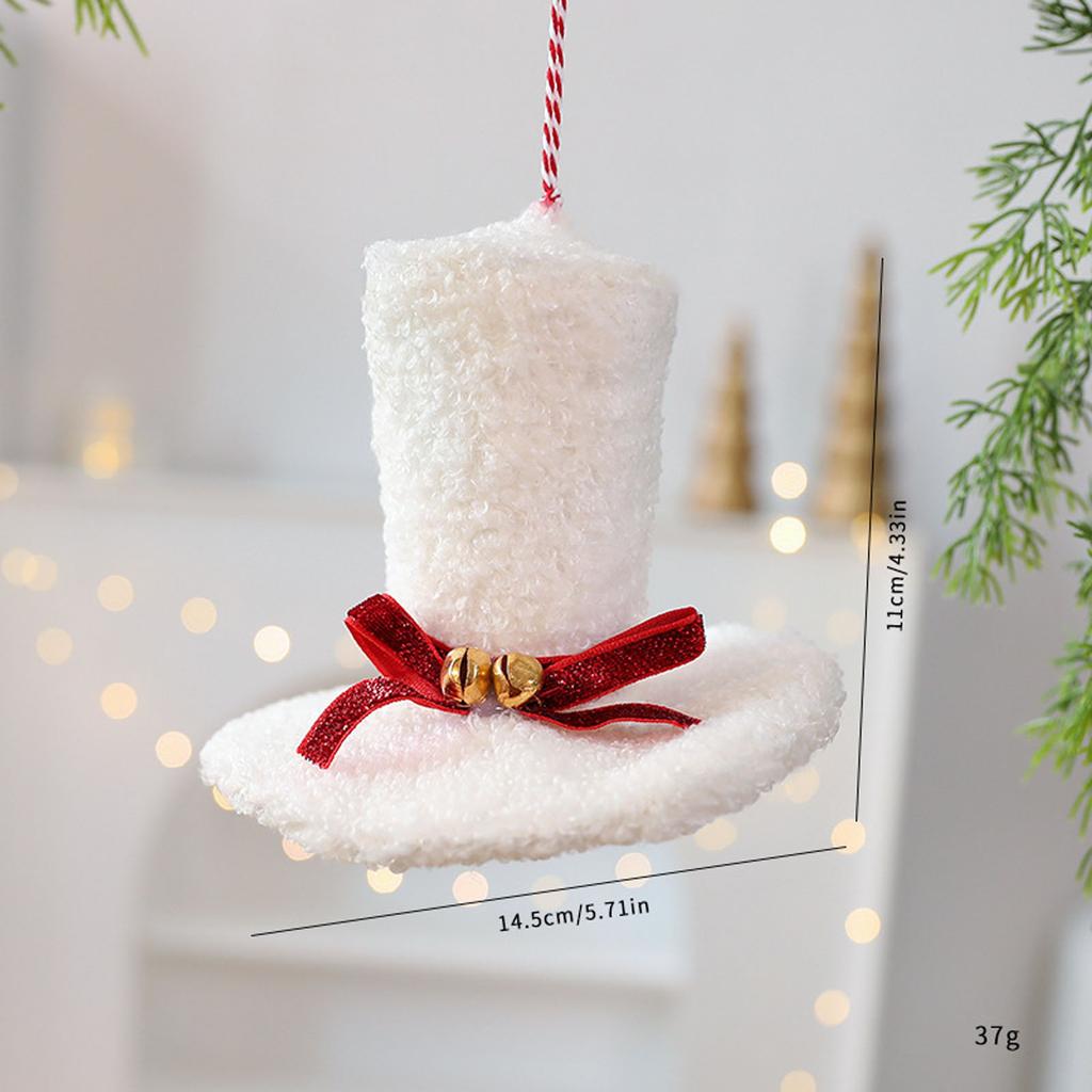 Velvet Top Hat Christmas Ornament Hanging Decoration for Holiday Tree Home Office Party Decor Unique Gift Idea