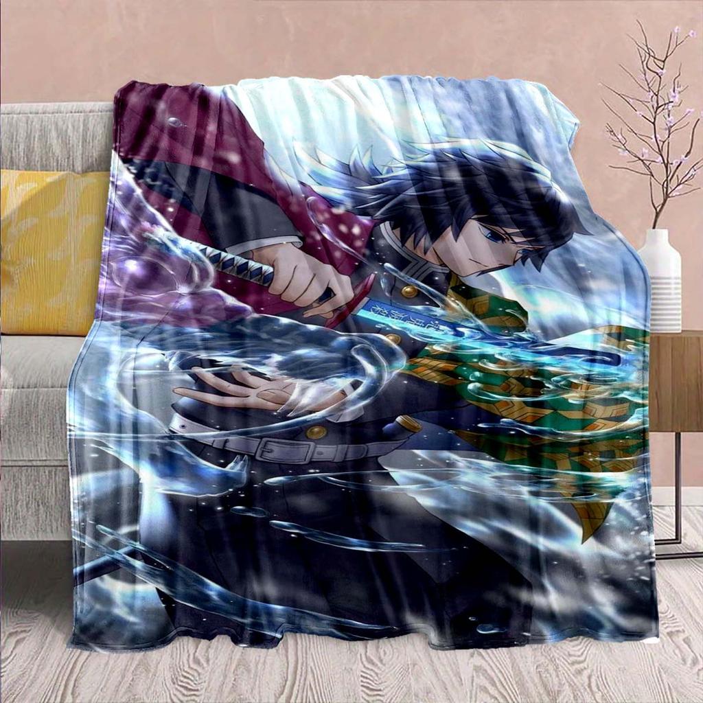 Demon Slayer Anime Flanelldecke - Weich Warm Perfekt für Sofa, Bettwäsche Camping Reise Büro Heimdekor -QJY