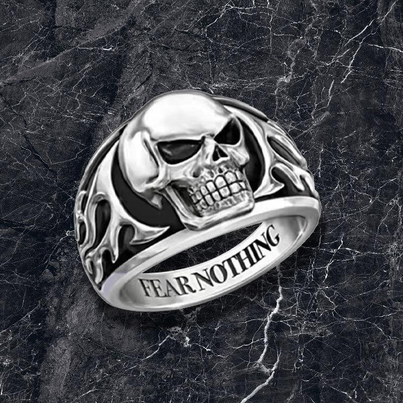 Totem pattern zircon rings Men's punk dark tide cool European and American style rings are popular vintage accessories