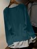 2025 Primăvară/Toamnă Casual Patchwork Gât Rotund Aspect Două Piese Elastic Moale Top