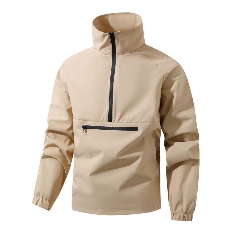 European Men's Stand-up Collar Multi-pocket Outdoor Pullover Jacket