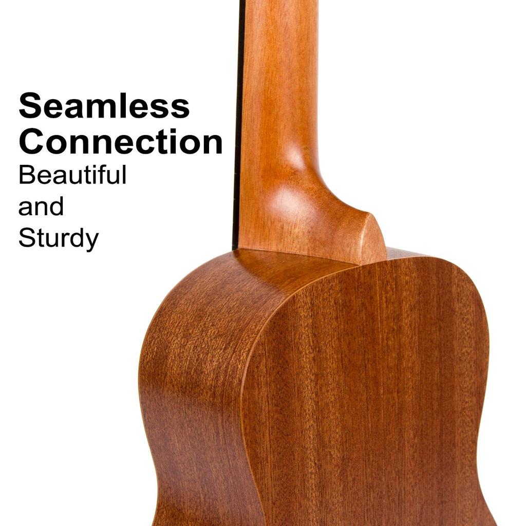 Kmise Concert Ukulele 23 Inch Ukulele Tuner and Case Top Design with Laser Included!