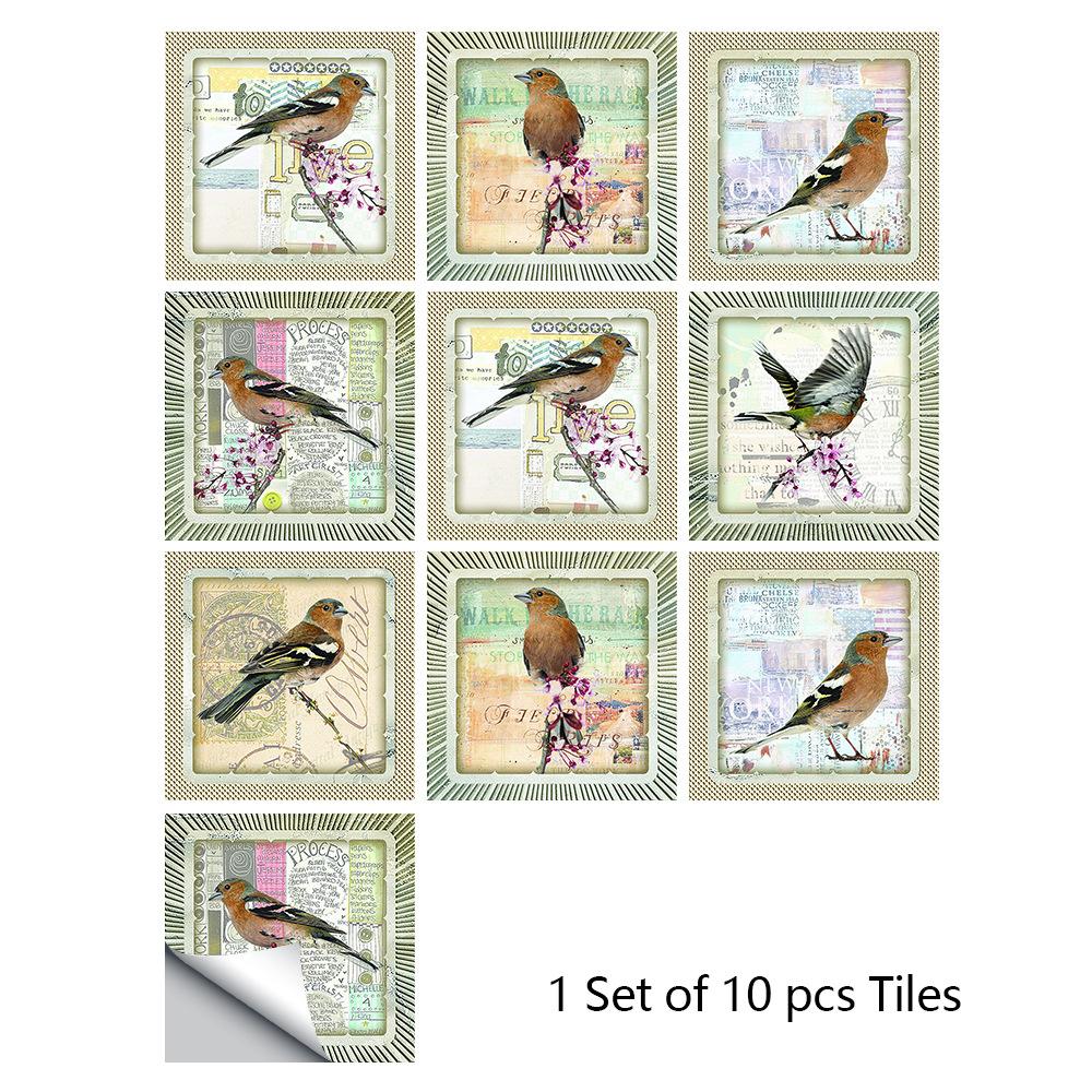 Panele Ścienne Mandala 10 szt. Samoprzylepne Naklejki z Płytkami Mozaikowymi Kwiatowymi Backsplash Kuchenny Usuwalny Wystrój Szafek