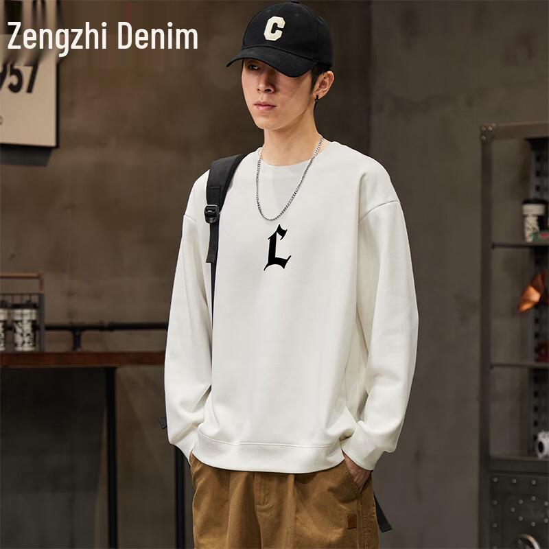 Zengzhi Unisex Letter Print Loose Fit Sweatshirt