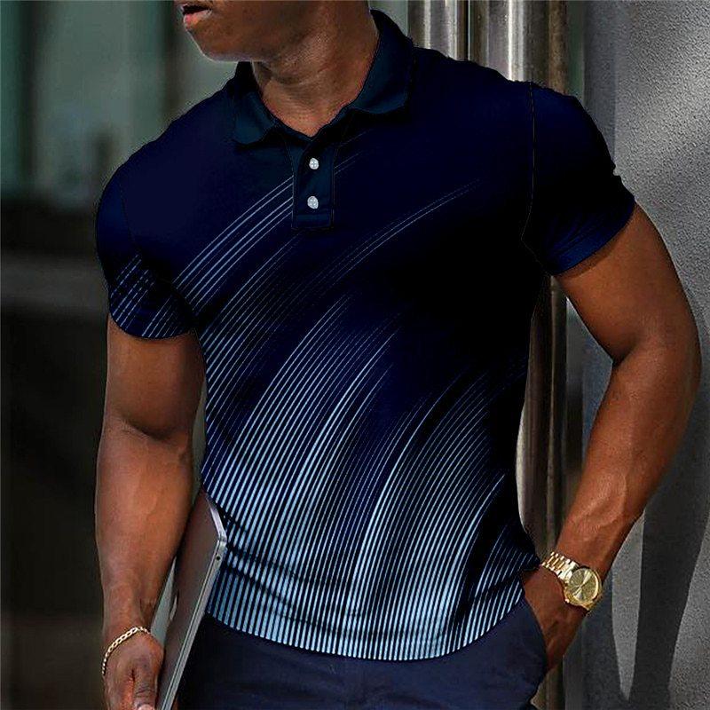 Pánské polo tričko s krátkým rukávem 3D potisk topy móda polyester prodyšné pohodlné polo trička
