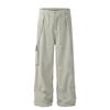 Unisex Summer Retro Wide-Leg Cargo Pants with Drawstring