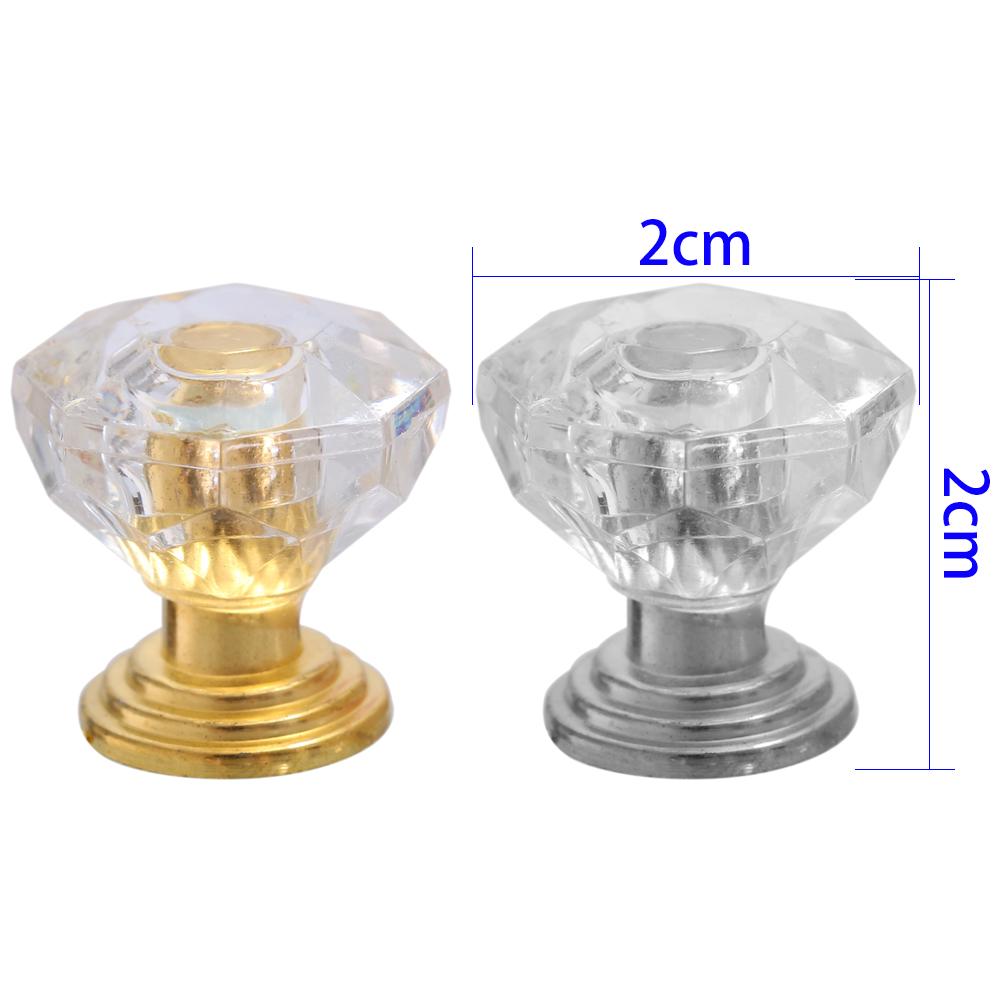 5/10PCS Transparent Diamond Shape Crystal Glass Cabinet Knob Jewelry Box Drawer Pull Handle Furniture Handle Hardware Supplies