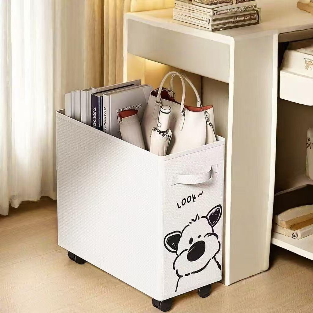 Foldable Oxford Cloth Storage Basket with Wheels
