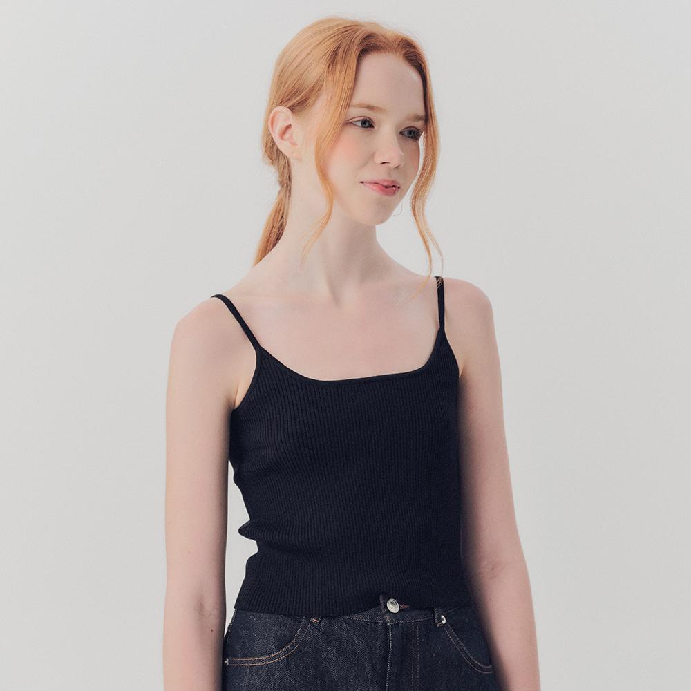 WEDNESDAY DELIGHT Wed_Basic Sleeveless Knit Top_Black