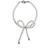 French Gentle Temperament Highlight Shijia Pearl Bow Necklace Bracelet Earrings Ring Four-Piece Set Women 999