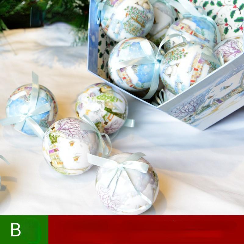 Christmas Tree Hanging Decoration Ball 14 Pcs Ball Gift Box Packaging Home Ornament New Year Party Holiday Decor Xmas Tree Baubles
