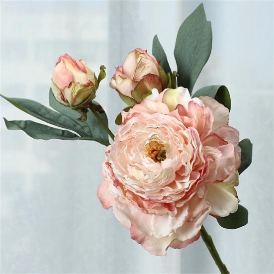 Artificial Flower Bright Color Multipurpose Silk Cloth Fadeless Vivid Simulation Peony Bouquet Home Garden Wedding Decoration