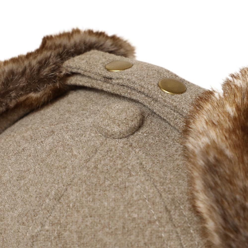 ICHIYON Tag Flight Pilot Flight Hat for Men and Cold Weather Fur Winter Boa Cap with Ear Flaps [14+ PLUS] Eco-Leather Cap, Cap, Women, Camping, Hat, /