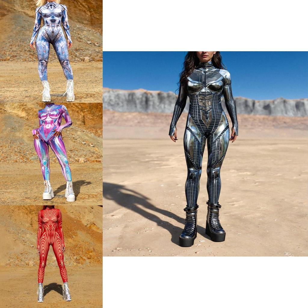 Halloween Adult 3d Digital Print Bodysuit With Spandex Fabric For Cosplay And Party