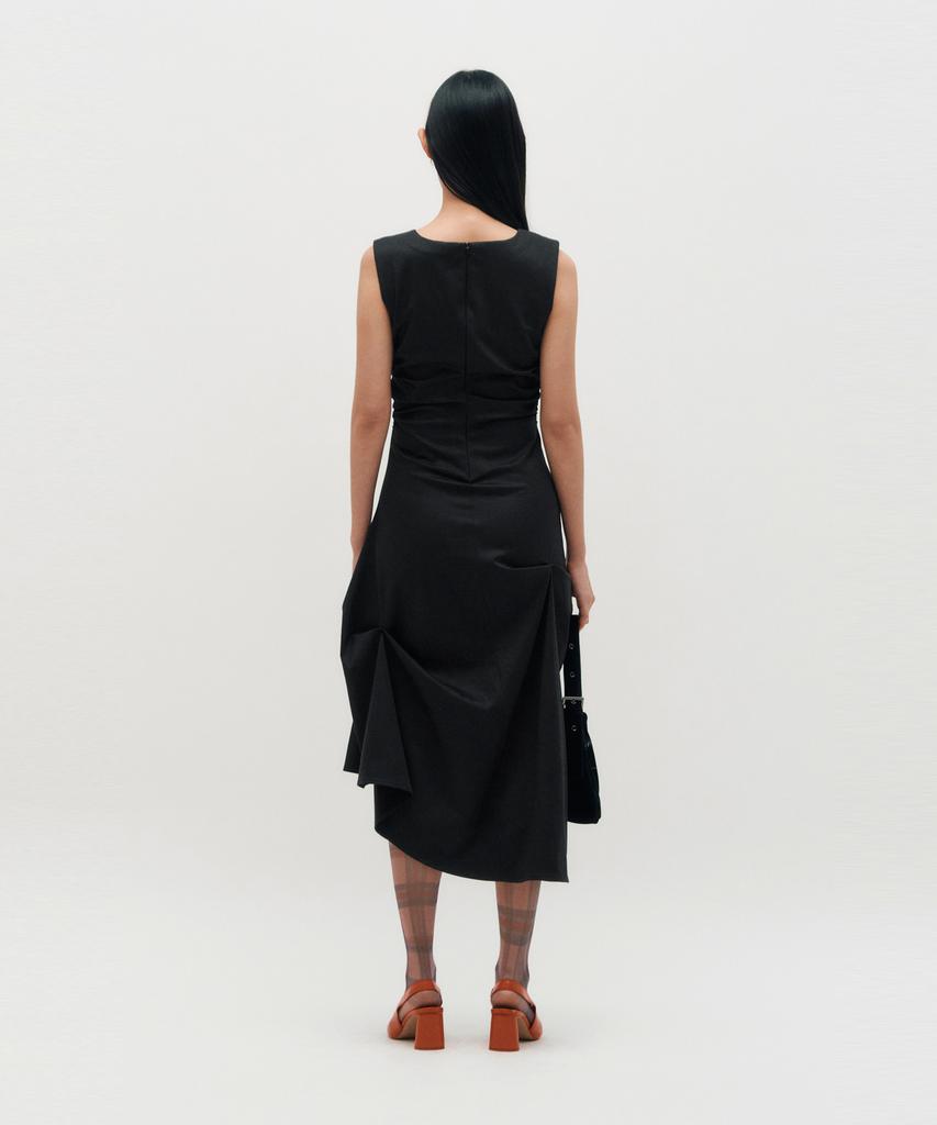 Kimjisu Dozi - Sleeveless Pinched Long Dress _ Black