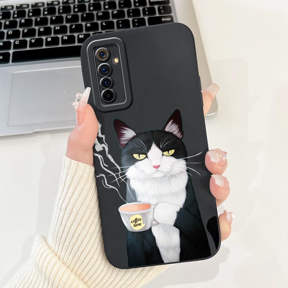 Coole Zachte Siliconen Hoesje Voor Realme 6 Pro / Realme6 Telefoonhoesje Vloeibare Siliconen Cover Voor RMX2001 RMX2061 RMX2063 Konijn Panda