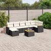Vidaxl 8-Cz. Garden Lounge Set, With Cushions, Black