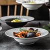 Ruhan Striped Bone China Deep Pasta/Soup Plate