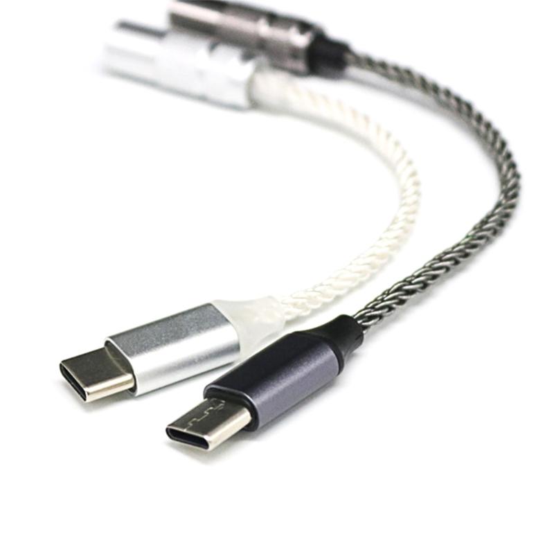 Type C to 3.5mm Extension Cable Female to Female Portable for Headphone Mobile Phone Enhances Sound Output Quality