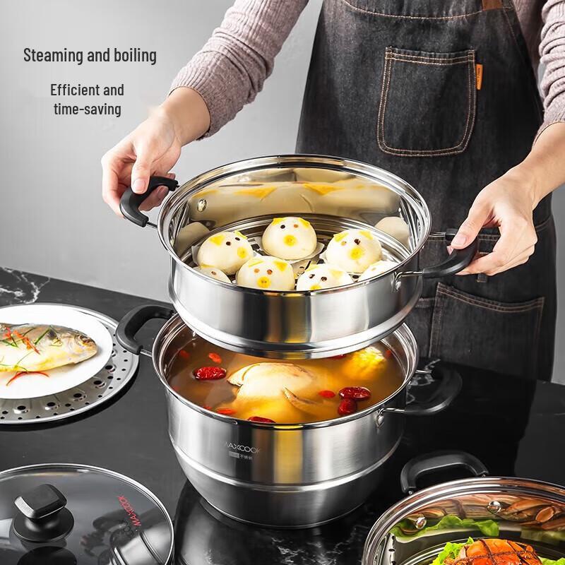 Meichu 304 Stainless Steel 3-Layer Steamer Pot