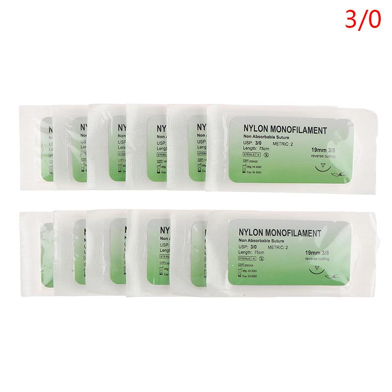 12PCS 2.0/3.0/4.0/5.0 Needle Suture Nlon Medical Thread Sterile Surgical Practice 3