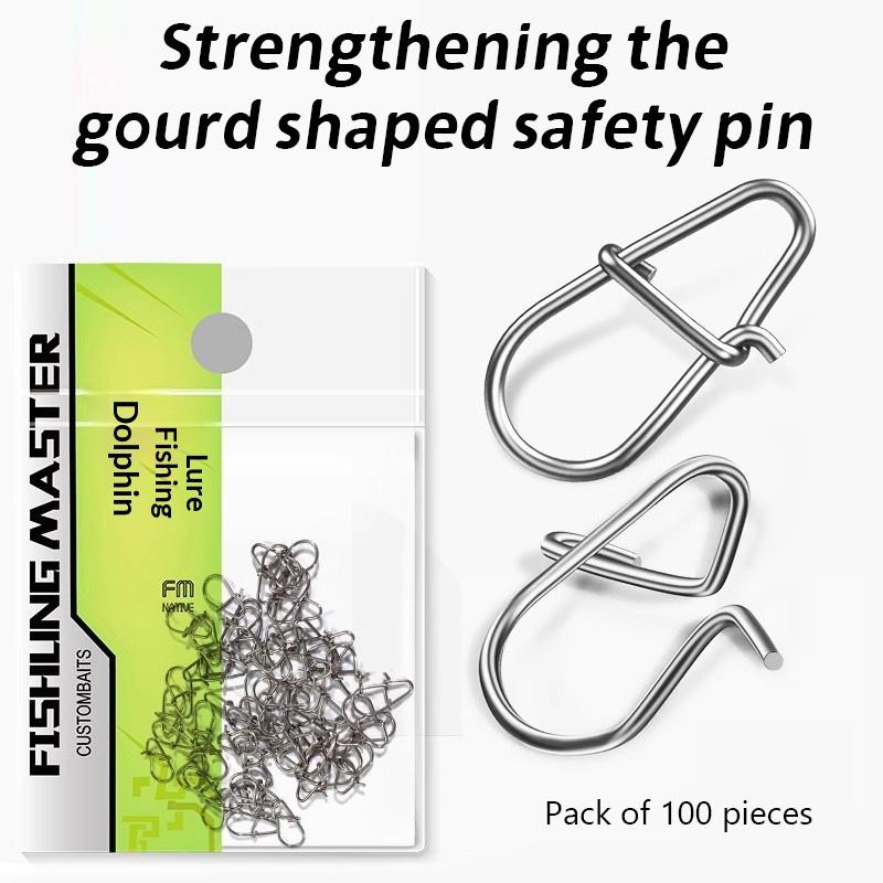 50/100Pcs Fishing Clips Fast Crankbait Snaps Fishing Connectors Saltwater Fishing Lock Lure Stainless