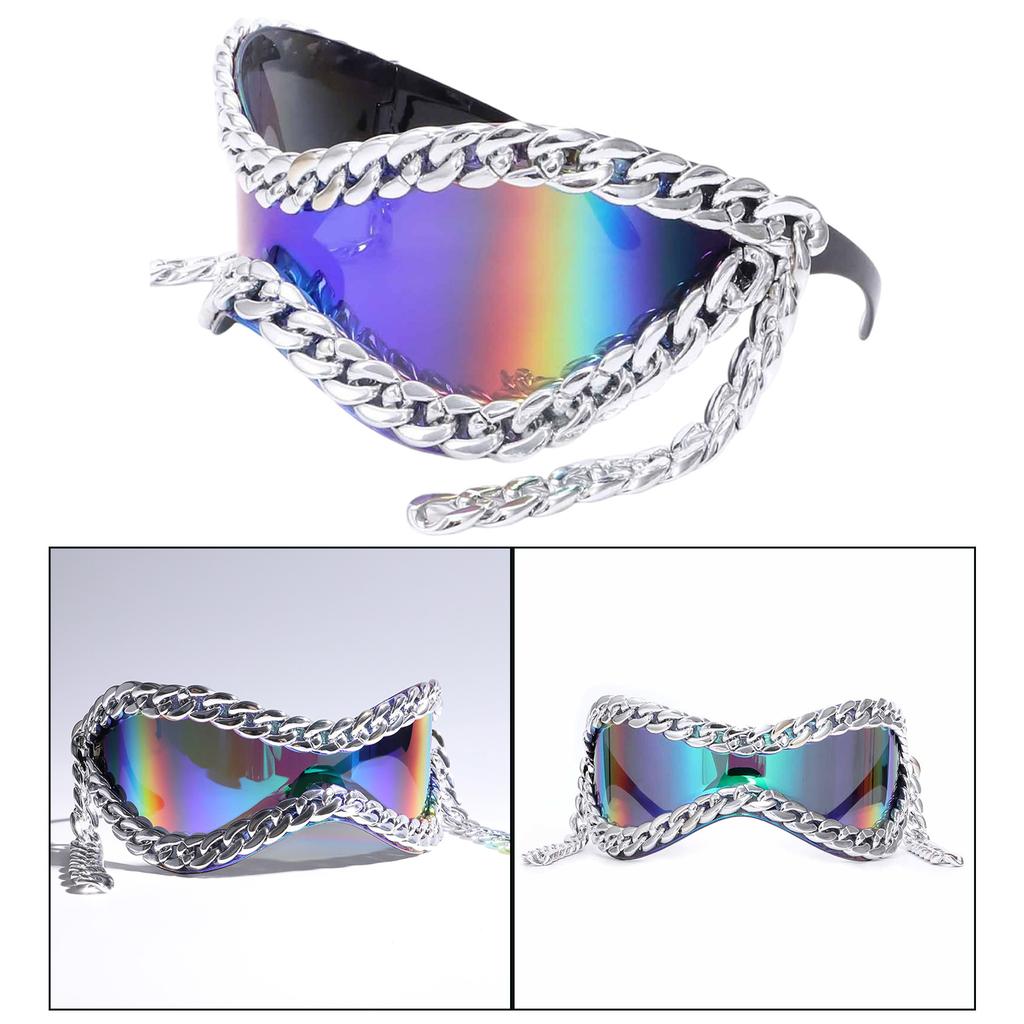 Stylish Women's Sunglasses With Elegant Metal Chain Frame For Various Occasion Daily Use and Punk Party Eye Glasses
