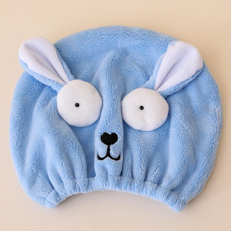 Customized Cute Cartoon Girl Hair Drying Cap - Coral Fleece Absorbent Towel Wrap