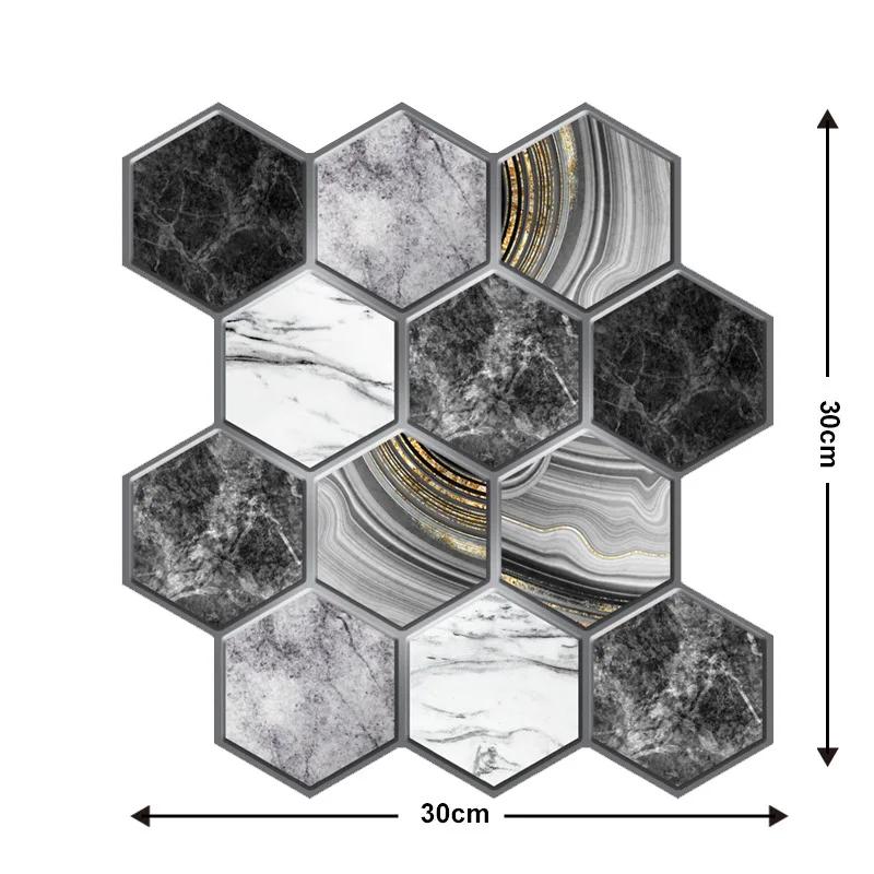 Self Adhesive Tile Wall Sticker - Home Decor 3D PVC Sticker Covers For Kitchen Cupboard Bathroom Waterproof Wallpaper