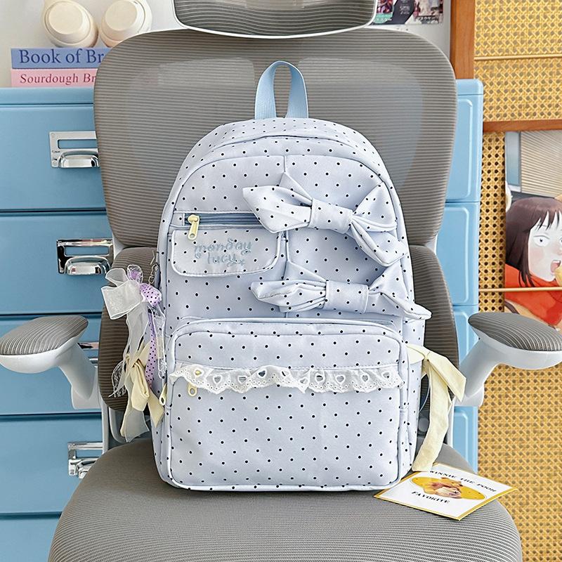 Mochila escolar nueva mochila casual femenina coreana ins mochila escolar para estudiante de secundaria mochila con lazo de alto valor