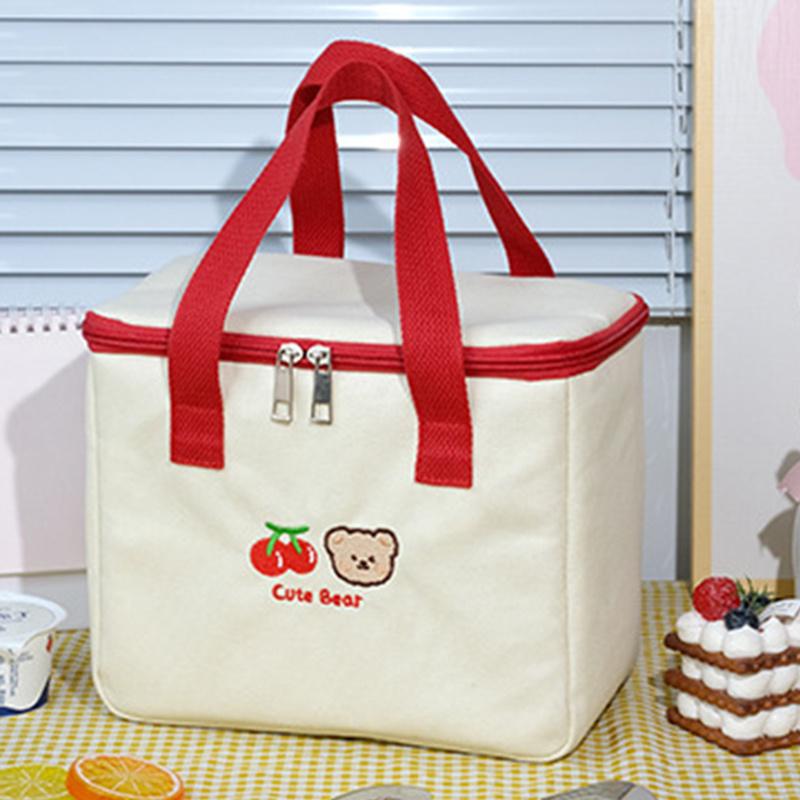 1pc Portable Lunch Box Bag, High Appearance, Large Capacity Lunch Box Bag, Student Lunch Box Insulation Bag