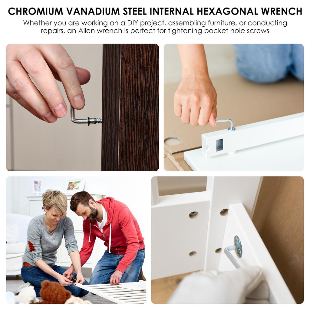 7-teiliges L-Form Vierkantkopf Schraubenschlüssel-Set 3/4/5/6/7/8/10 mm Chrom-Vanadium-Stahl Vierkant Schlüssel 4-Punkt Schraubenschlüssel Schraubendreher-Set Handwerkzeuge