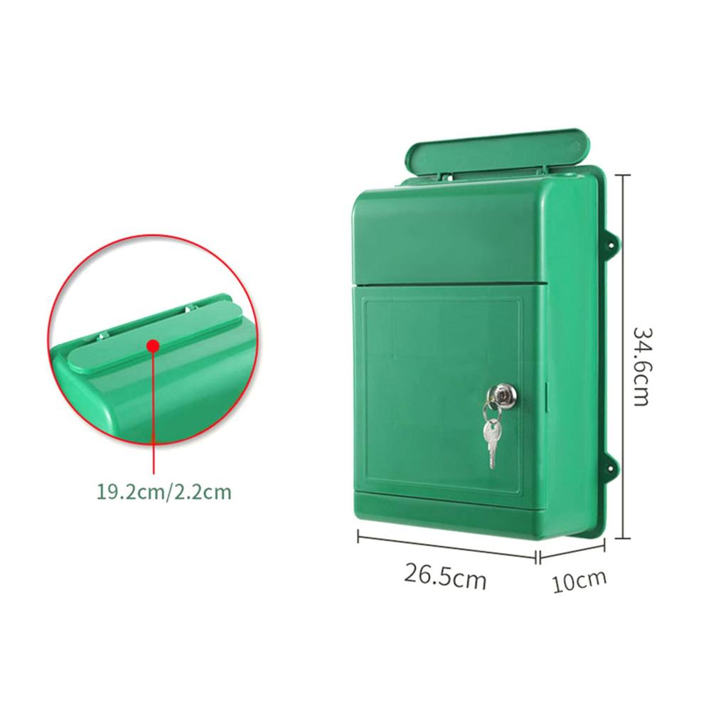 Wandmontage Briefkasten Postkasten Zeitungsbox Praktischer Briefkasten Abschließbarer Briefkasten für Schule Außen Gemeinschaft Straße Outdoor