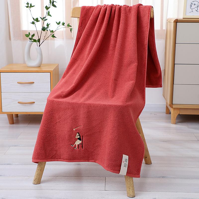 Pure Cotton Bath Towel for Adult Home Use, Soft and Absorbent, Thickened Pure Cotton Bath Towel, Multifunctional Towel