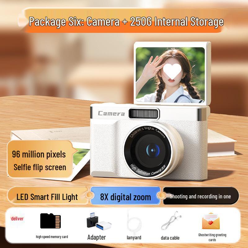 100MP Dual-Camera Retro Digital Camera for Students - Affordable and Perfect for Campus Photography