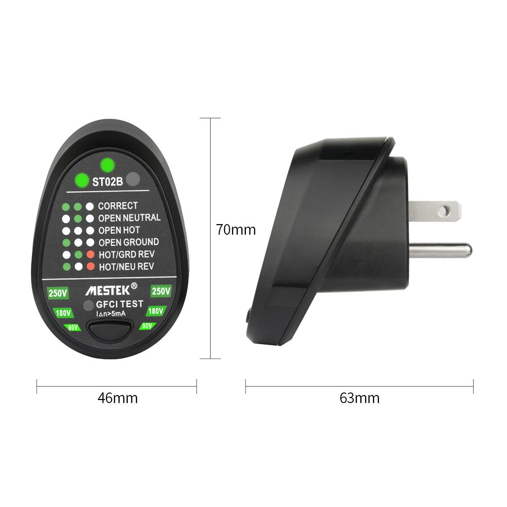 

MESTEK Advanced RCD Electric Socket Tester Automatic Neutral Live Earth Wire Testing Circuit Polarity Detector Wall