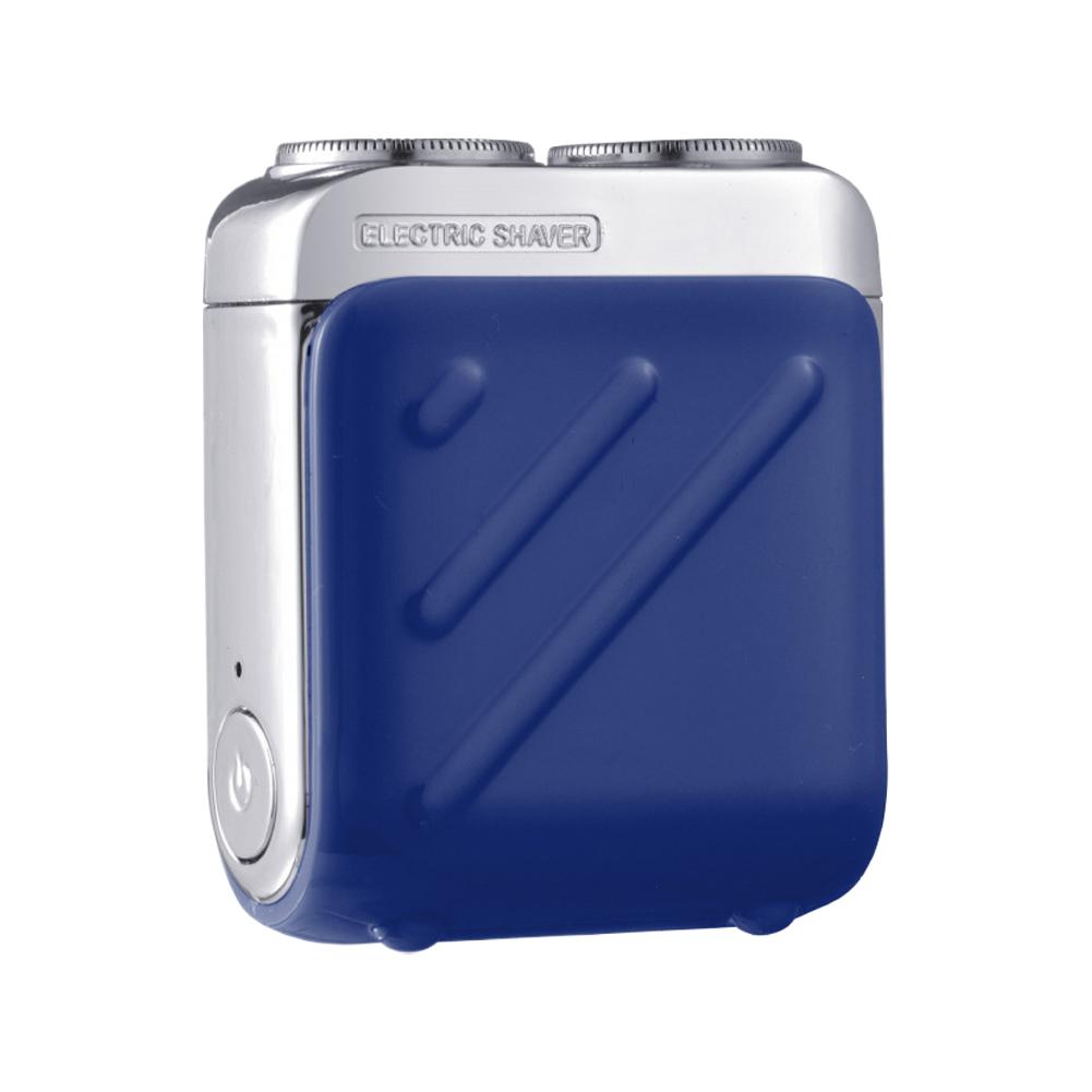 Portable Rotary Dual Head Electric Shaver Men s Professional Travel Mini Shaver Type-C Charging Waterproof Pocket Razors Gifts синий