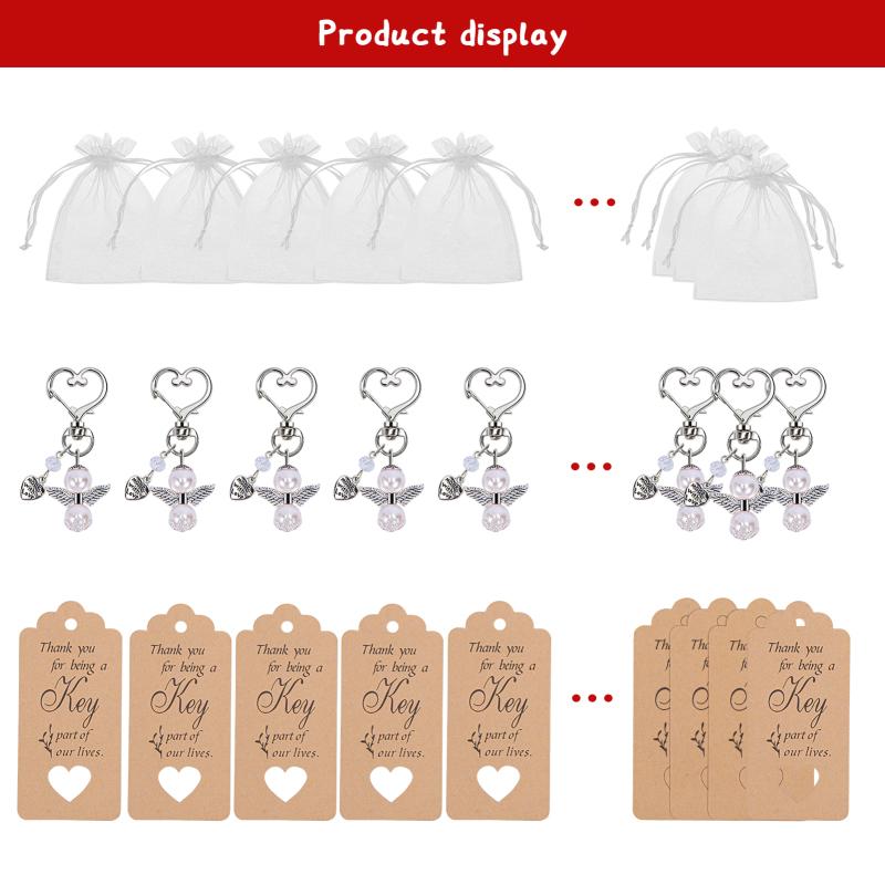 20pcs Angel Keychain Pendant Yarn  Bag Gifts For  Wedding  Birthday  Party