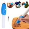 Electric Engraving Pen Jewelry Engrave Pen With White And Blue Design For Precise Diy Crafting