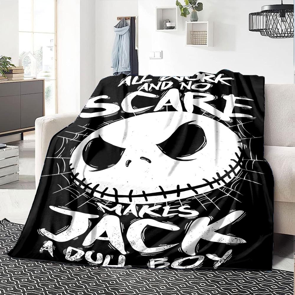 Jack Skellington Blanket Soft & Cozy Perfect for Livingroom Seaside Picnics All-Season Use Playful Design Birthday Christmas Gift Blanket