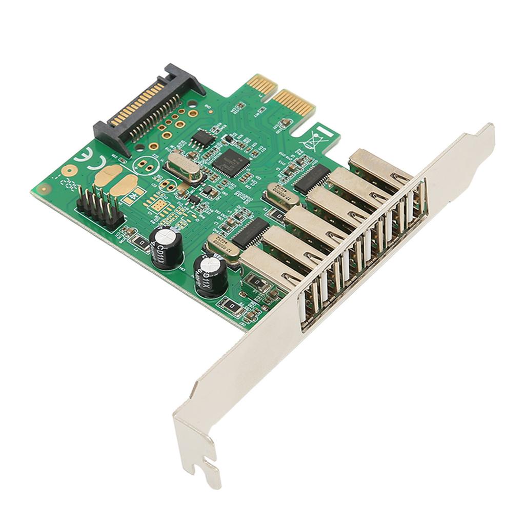 PCIE To USB Expansion Card 6 USB2.0 Interface 15PIN SATA 480Mbps 12Mbps 1.5Mbps Desktop Computer