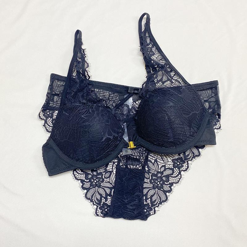 Sexy Front Closure Bra+Brief Sets Small Girl Lingerie Set Push Up Lace Bralette Underwear Brassiere Intimates