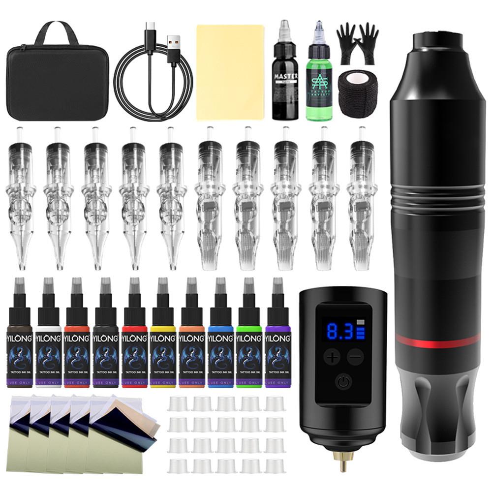 Rechargeable Professional Tattoo Pen Set Integrated Needle Complete Set Beginner Tattoo Tool Equipment