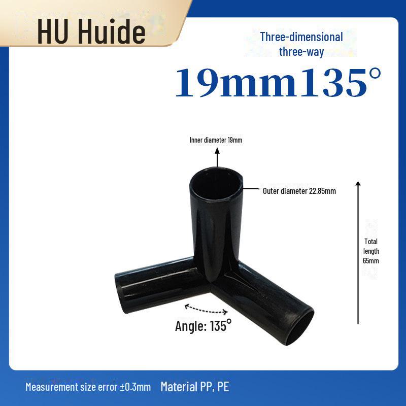 Three-Dimensional Plastic Right Angle Joint Connector for Tent and Studio Accessories