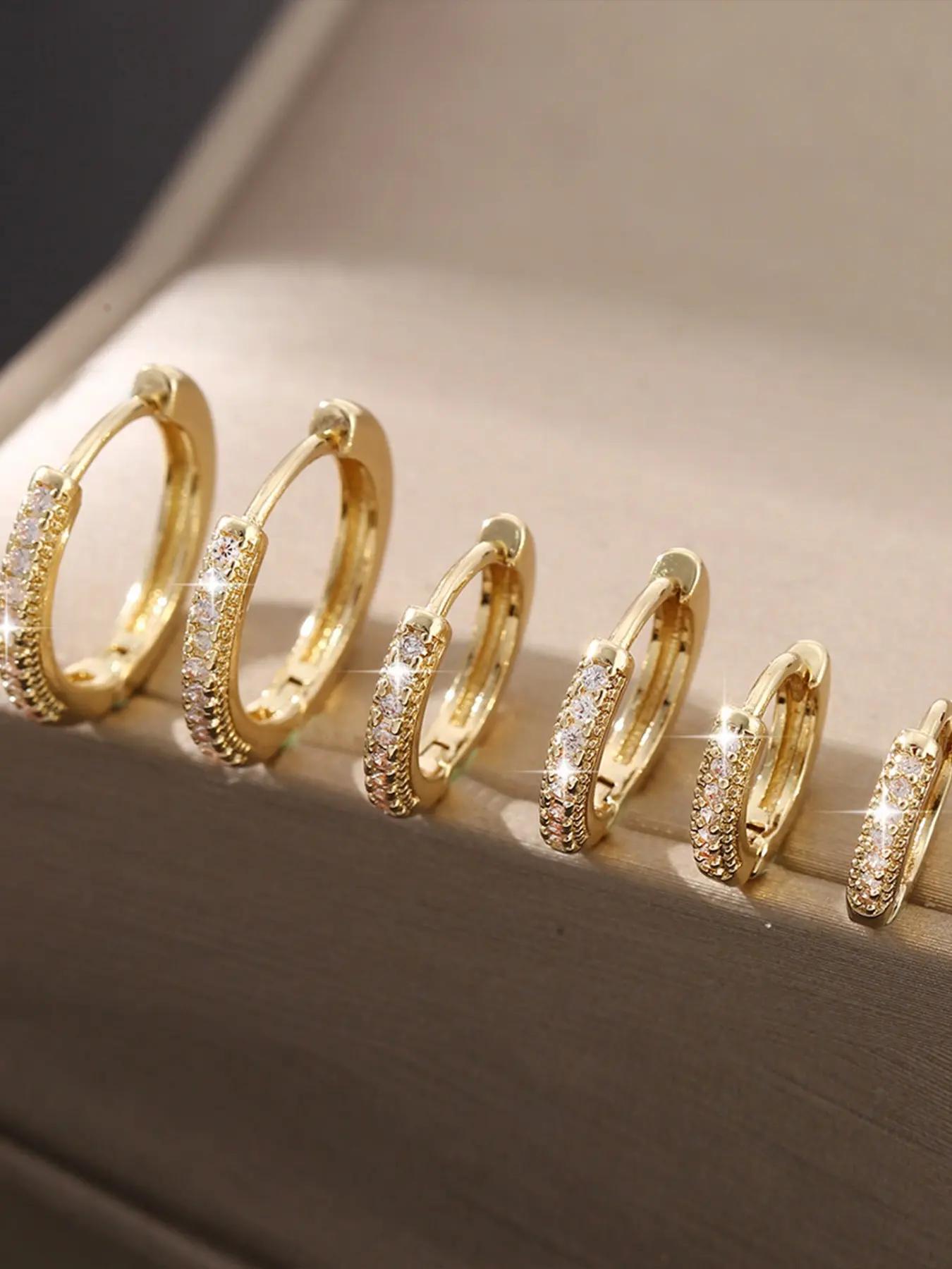 

14K Gold Plated Huggie Hoop Earrings 3 Pairs, 10/12/14mm Cartilage Helix Piercing Jewelry for Men & Women золотистий