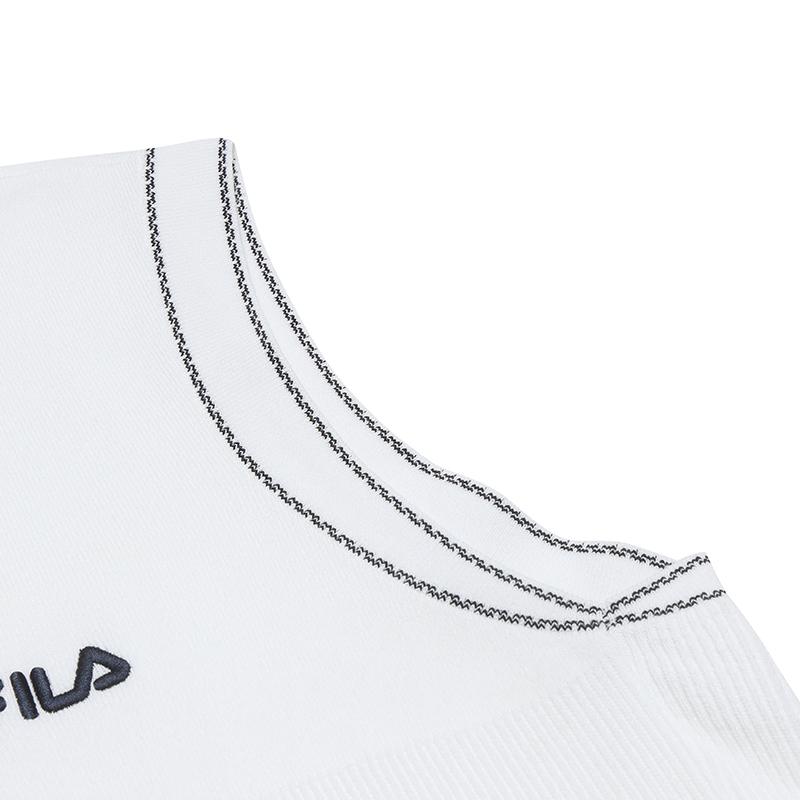 Fila Tennis Solid Color V-Neck Comfortable Sleeveless Dress Women dresses A11W623347FWT