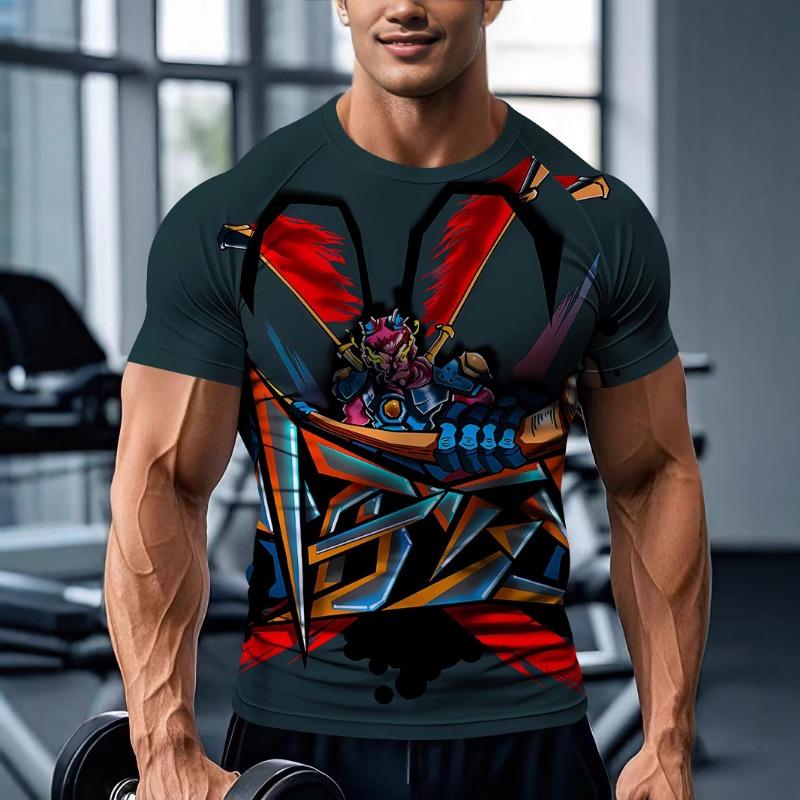Men's Fitness Short Sleeved Tight Fitting Sports Breathable Quick Drying Short Sleeved T-shirt