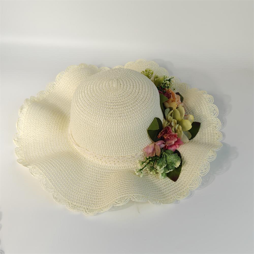 

2026 French Style Women s Wide Brim Straw Hat Floral Summer Picnic Beach Vacation Sun Hat Girl s Panama Hat for Outdoor Activiti M 56-58