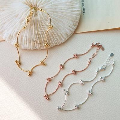 Women's 925 Silver 16K Gold Plated Layered Bracelet