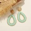 Badu Colorful Water Drop Shape Drop Earrings for Women Handmade Threading Crystal Beads Big Long Earrings Boho Jewelry Gift